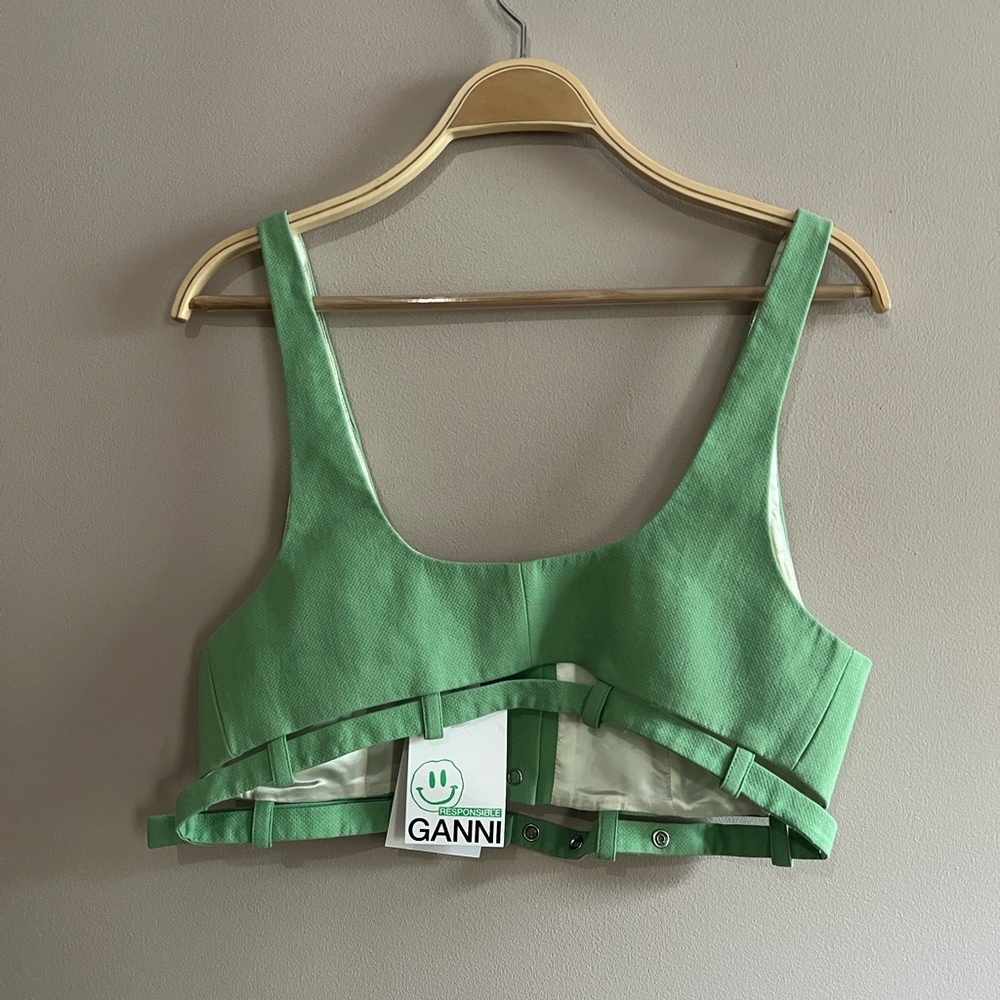GANNI Suiting Crop Top 38 - Picture 7 of 8
